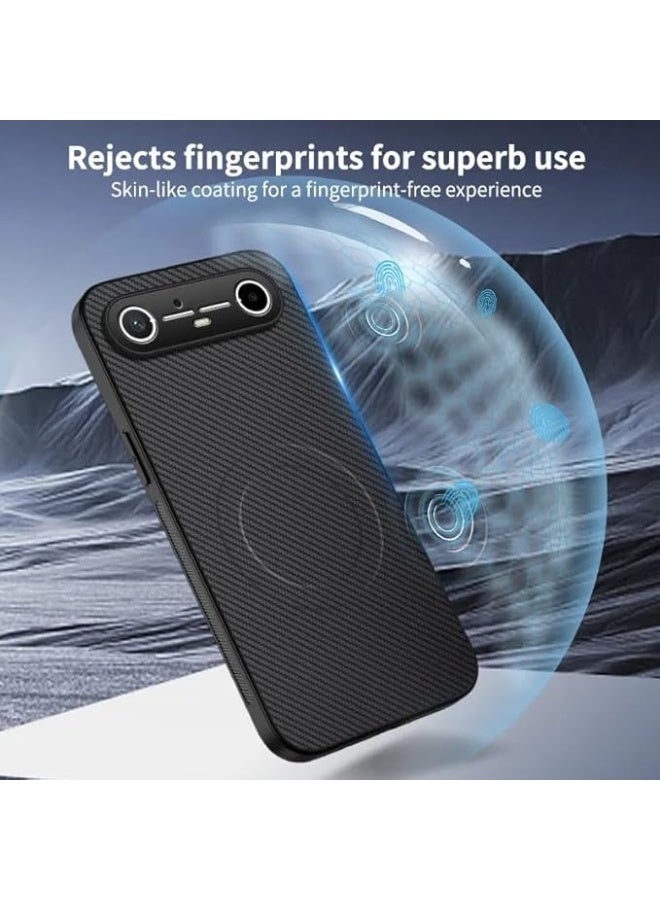 Magnetic Case Compatible with Tecno Pova Slim 5G Carbon Fiber Texture Case Built-in Magnet Anti-Fall Shockproof Protective Back Cover for Tecno Pova Slim 5G - Image 3